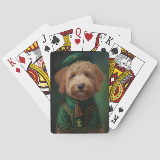 Goldendoodle hond in St. Patrick's Day jurk Pokerkaarten (Achterkant)