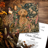 Goldendoodle Hond in William Morris Style Garden Bedankkaart