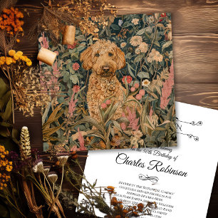 Goldendoodle Hond in William Morris Style Garden Bedankkaart
