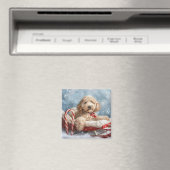 Goldendoodle hond Kerst viering Magneet (Insitu (Vaatwasser))