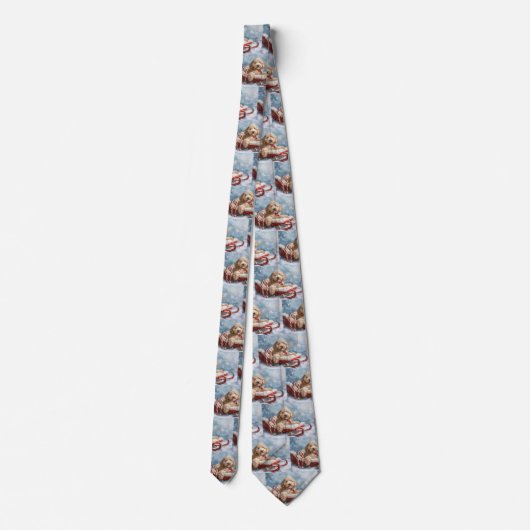 Goldendoodle hond Kerst viering Stropdas (Achterkant)