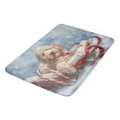 Goldendoodle Hond Kerstfeest Badmat (Gekanteld)