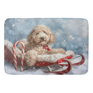 Goldendoodle Hond Kerstfeest Badmat