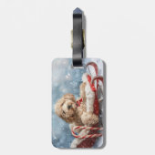 Goldendoodle Hond Kerstfeest Bagagelabel (Achterkant verticaal)