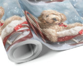 Goldendoodle Hond Kerstfeest Cadeaupapier (Rol Hoek)