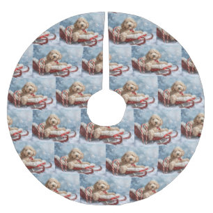 Goldendoodle Hond Kerstfeest Kerstboom Rok