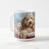 Goldendoodle Hond Kerstfeest Koffiemok (Voorkant links)
