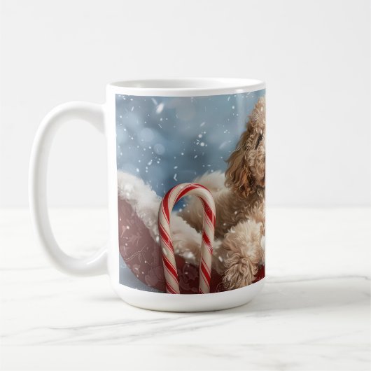 Goldendoodle Hond Kerstfeest Koffiemok (Links)