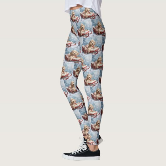 Goldendoodle Hond Kerstfeest Leggings (Links)