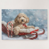 Goldendoodle Hond Kerstfeest Legpuzzel (Horizontaal)