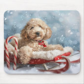 Goldendoodle Hond Kerstfeest Muismat (Voorkant)