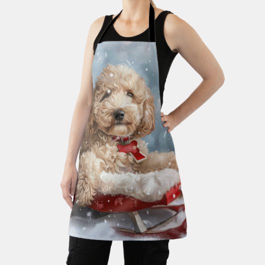 Goldendoodle Hond Kerstfeest Schort (Insitu)