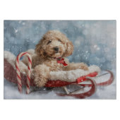 Goldendoodle Hond Kerstfeest Snijplank (Voorkant)