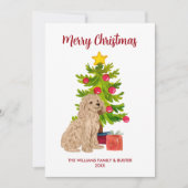 Goldendoodle Hond Kerstmis Feestdagenkaart (Voorkant)