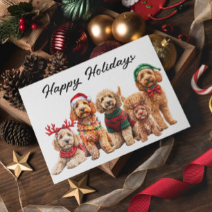 Goldendoodle Hond Kerstvakantie Briefkaart
