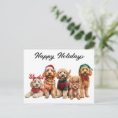 Goldendoodle Hond Kerstvakantie Briefkaart (Staand voorkant)