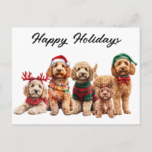 Goldendoodle Hond Kerstvakantie Briefkaart (Voorkant)