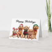 Goldendoodle Hond Kerstvakantie Kaart (Voorkant)