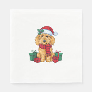 Goldendoodle Hond Kerstviering Santa Dog X Servet