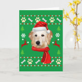 Goldendoodle Hond Lelijke Kerstmis Kaart (Gele Bloem)