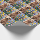 Goldendoodle Hond Lente Bloemen Schilderen Cadeaupapier (Hoek)
