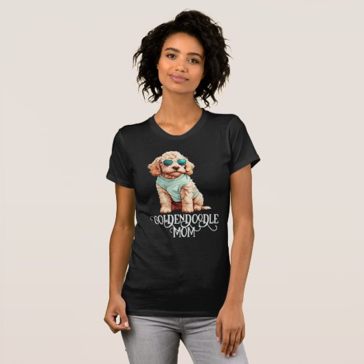 Goldendoodle Hond Mam Zonnebril T-shirt (Voorkant volledig)