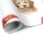 Goldendoodle Hond met Santa Hat Cadeaupapier (Rol Hoek)