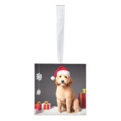 Goldendoodle Hond Naam Twee Foto Kerstmis Decoratie (Rechts)