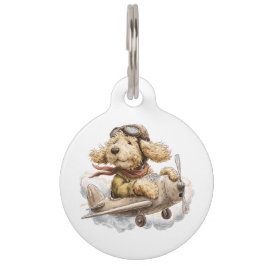 Goldendoodle Hond Piloot Vliegtuig Huisdierpenning