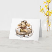 Goldendoodle Hond Piloot Vliegtuig Kaart (Gele Bloem)