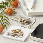 Goldendoodle-hond piloot vliegtuig sleutelhanger (Voorkant Rechts)