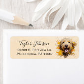 Goldendoodle-hond retouradreslabel etiket (Insitu)