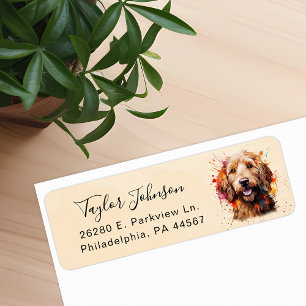 Goldendoodle-hond retouradreslabel etiket