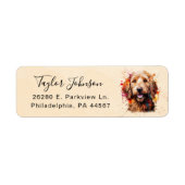 Goldendoodle-hond retouradreslabel etiket (Voorkant)