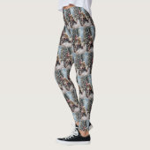Goldendoodle Hond Rijden Motorfiets Kerstmis Leggings (Links)
