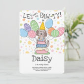 Goldendoodle Hond Verjaardagsfeest Uitnodiging (Staand voorkant)