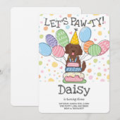 Goldendoodle Hond Verjaardagsfeest Uitnodiging (Voorkant / Achterkant)