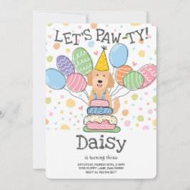 Goldendoodle Hond Verjaardagsfeest Uitnodiging