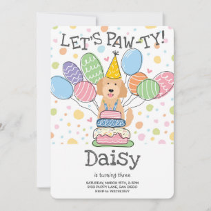 Goldendoodle Hond Verjaardagsfeest Uitnodiging