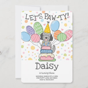 Goldendoodle Hond Verjaardagsfeest Uitnodiging
