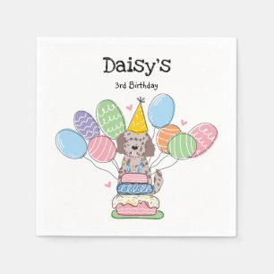 Goldendoodle Hond Verjaardagsfeestje Papieren serv Servet
