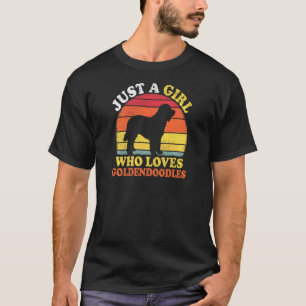 Goldendoodle Hond Vintage Gewoon Een Meisje Dat Va T-shirt