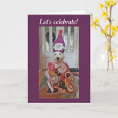 Goldendoodle-hond wijn- en kaasfeest kaart (Gele Bloem)