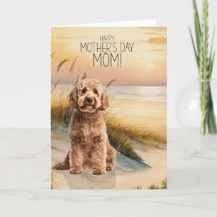 Goldendoodle Hond Zondag Strand Moederdag Feestdagen Kaart