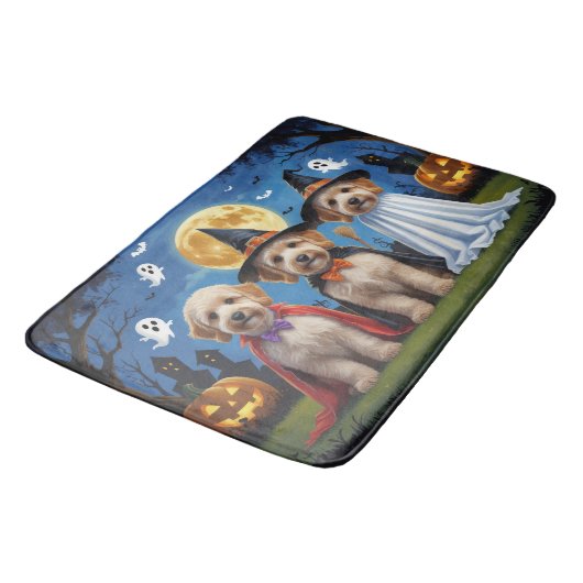 Goldendoodle Honden Pompoen Halloween Grappig Badmat (Gekanteld)