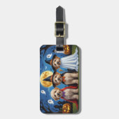Goldendoodle Honden Pompoen Halloween Grappig Bagagelabel (Voorkant verticaal)