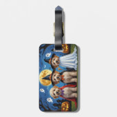 Goldendoodle Honden Pompoen Halloween Grappig Bagagelabel (Achterkant verticaal)