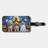 Goldendoodle Honden Pompoen Halloween Grappig Bagagelabel (Achterkant horizontaal)