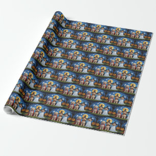 Goldendoodle Honden Pompoen Halloween Grappig Cadeaupapier