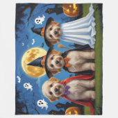 Goldendoodle Honden Pompoen Halloween Grappig Fleece Deken (Voorkant)